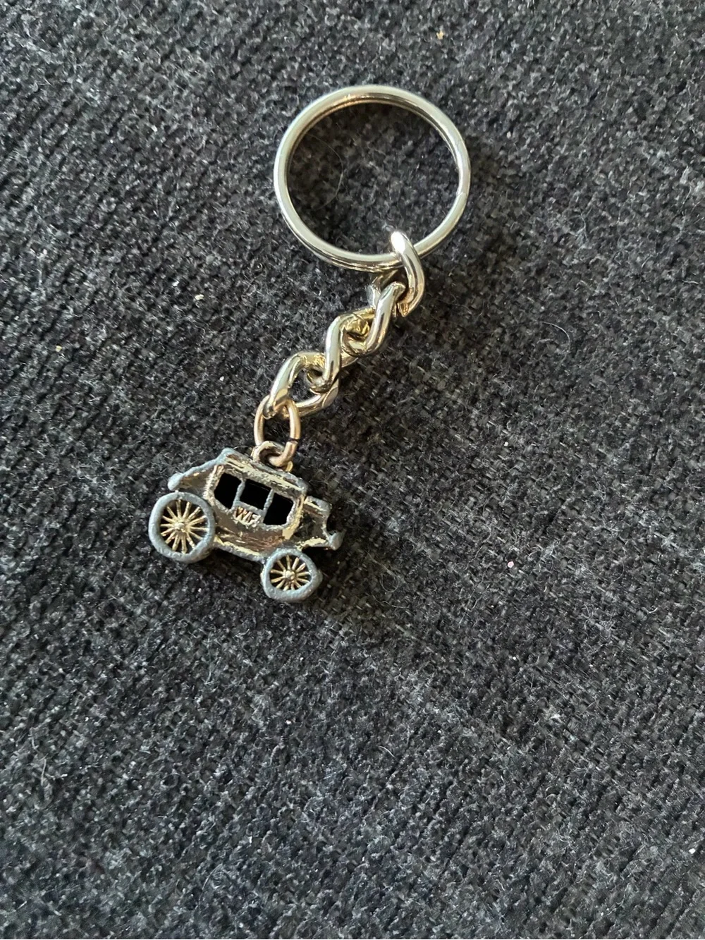Vintage Wells Fargo stagecoach keychain bag charm